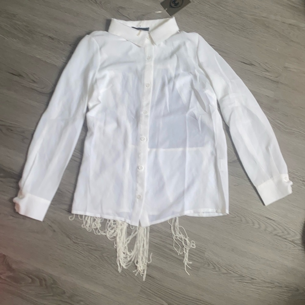 TOV Holy Shirt Open Back w/ Fringe Covering